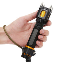Load image into Gallery viewer, Outdoor LED T6 Strong Light Rechargeable Flashlight Car Safety Hammer Multi-Function Aelf-Defense Flashlight