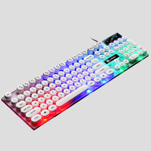 Load image into Gallery viewer, LIMEIDE GTX300 104 Keys Retro Round Key Cap USB Wired Mouse Keyboard, Cable Length: 1.4m, Punk Single Keyboard White, Punk Single Keyboard  Black, Punk Set White, Punk Set Black