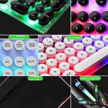 Load image into Gallery viewer, LIMEIDE GTX300 104 Keys Retro Round Key Cap USB Wired Mouse Keyboard, Cable Length: 1.4m, Punk Single Keyboard White, Punk Single Keyboard  Black, Punk Set White, Punk Set Black