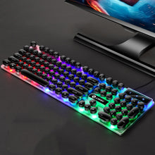 Load image into Gallery viewer, LIMEIDE GTX300 104 Keys Retro Round Key Cap USB Wired Mouse Keyboard, Cable Length: 1.4m, Punk Single Keyboard White, Punk Single Keyboard  Black, Punk Set White, Punk Set Black