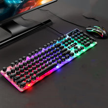 Load image into Gallery viewer, LIMEIDE GTX300 104 Keys Retro Round Key Cap USB Wired Mouse Keyboard, Cable Length: 1.4m, Punk Single Keyboard White, Punk Single Keyboard  Black, Punk Set White, Punk Set Black