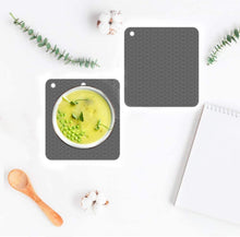 Load image into Gallery viewer, Geometry Kitchen Silicone Pot Holder Heat Insulation Pad Round(Black), Square(Gray), Round(Gray), Square(Black), Round(Black)