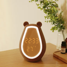 Load image into Gallery viewer, Bear Alarm Clock LED Digital Silent Bedside Lamp Bluetooth Speaker USB Charging Children Cartoon Night Light, Bluetooth Version, Bluetooth+Small Program Version