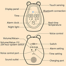 Load image into Gallery viewer, Bear Alarm Clock LED Digital Silent Bedside Lamp Bluetooth Speaker USB Charging Children Cartoon Night Light, Bluetooth Version, Bluetooth+Small Program Version
