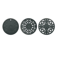 Load image into Gallery viewer, 3 in 1 Hollow Flower Silicone Heat Insulation Pad Anti-Scalding Pot Bowl Pad Set, Black, Yellow, Blue, Green, Purple, Gray