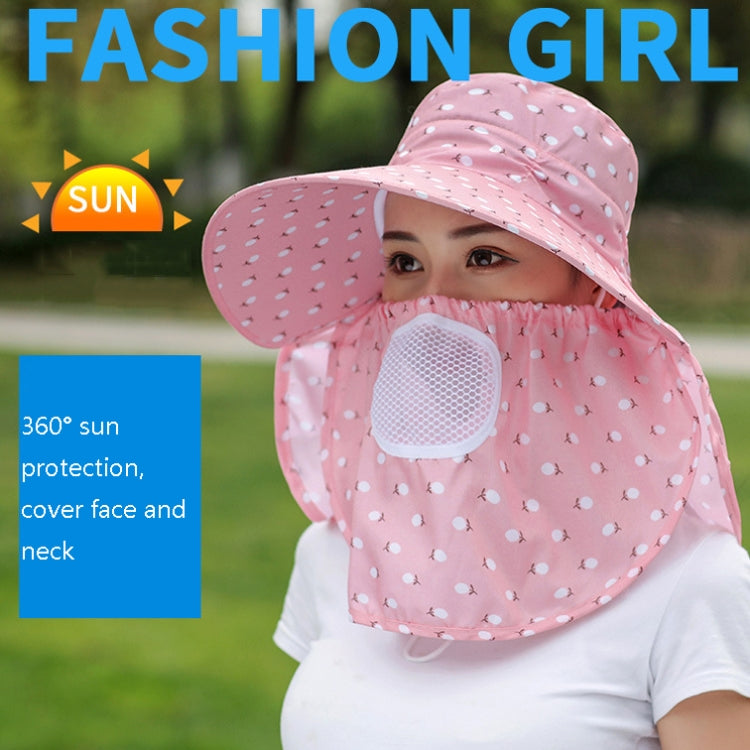 2 PCS Cherry Printing Isolation Cap Sunscreen Face-Covering Outdoor Travel Hat Cap, Half Cherry (Purple), Full Cherry (Blue), Full Cherry (Purple), Full Cherry (Apricot Pink), Full Cherry (Lotus Pink), Full Cherry (Rose Red), Full Cherry (Orange Pink) ...