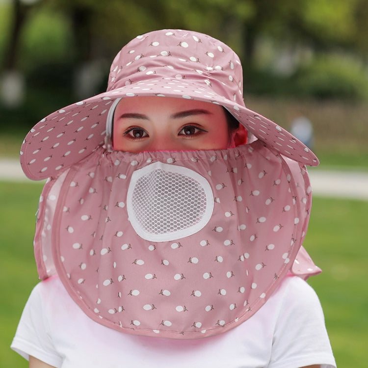 2 PCS Cherry Printing Isolation Cap Sunscreen Face-Covering Outdoor Travel Hat Cap, Half Cherry (Purple), Full Cherry (Blue), Full Cherry (Purple), Full Cherry (Apricot Pink), Full Cherry (Lotus Pink), Full Cherry (Rose Red), Full Cherry (Orange Pink) ...