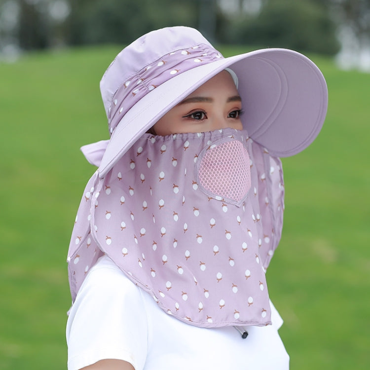 2 PCS Cherry Printing Isolation Cap Sunscreen Face-Covering Outdoor Travel Hat Cap, Half Cherry (Purple), Full Cherry (Blue), Full Cherry (Purple), Full Cherry (Apricot Pink), Full Cherry (Lotus Pink), Full Cherry (Rose Red), Full Cherry (Orange Pink) ...