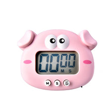 Load image into Gallery viewer, Kitchen Baking Cartoon Animal Electronic Timer Alarm Clock Student Learning Timer, Pink Pig, Yellow Chicken, Green Frog, Pink Frog