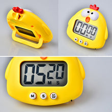 Load image into Gallery viewer, Kitchen Baking Cartoon Animal Electronic Timer Alarm Clock Student Learning Timer, Pink Pig, Yellow Chicken, Green Frog, Pink Frog