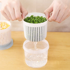 Onion Ginger Garlic Drainage Storage Box Kitchen Vegetable Plastic Storage Box Refrigerator Seal Storage Box, White