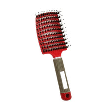 Load image into Gallery viewer, Retro Boar Bristles Hairdressing Big Curved Comb Curly Hair Massage Comb, Black, Red, Pink