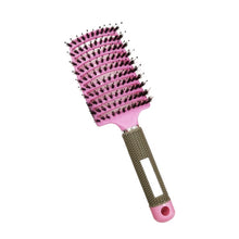 Load image into Gallery viewer, Retro Boar Bristles Hairdressing Big Curved Comb Curly Hair Massage Comb, Black, Red, Pink