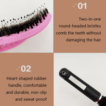 Load image into Gallery viewer, Retro Boar Bristles Hairdressing Big Curved Comb Curly Hair Massage Comb, Black, Red, Pink