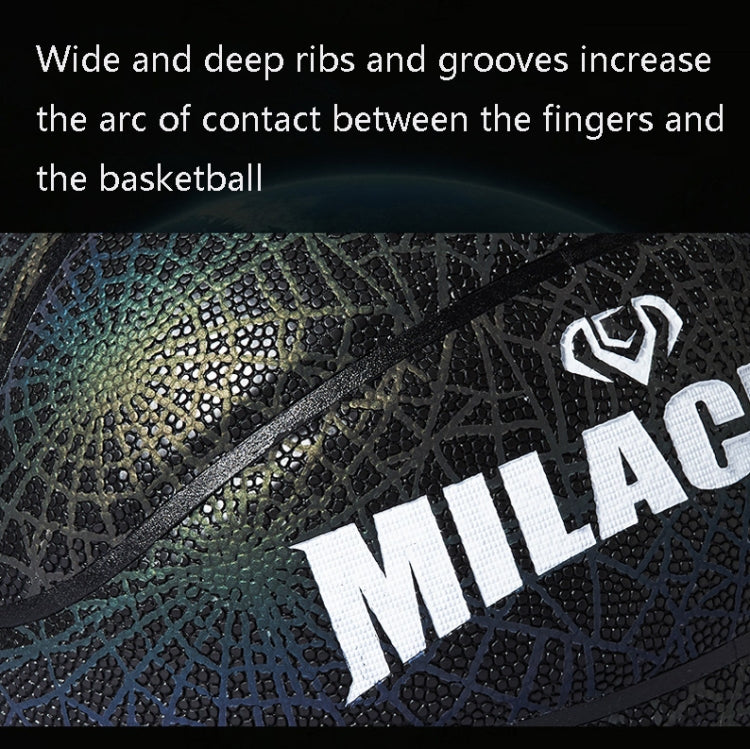 MILACHIC Number 7 Rainbow Reflective Cool Basketball