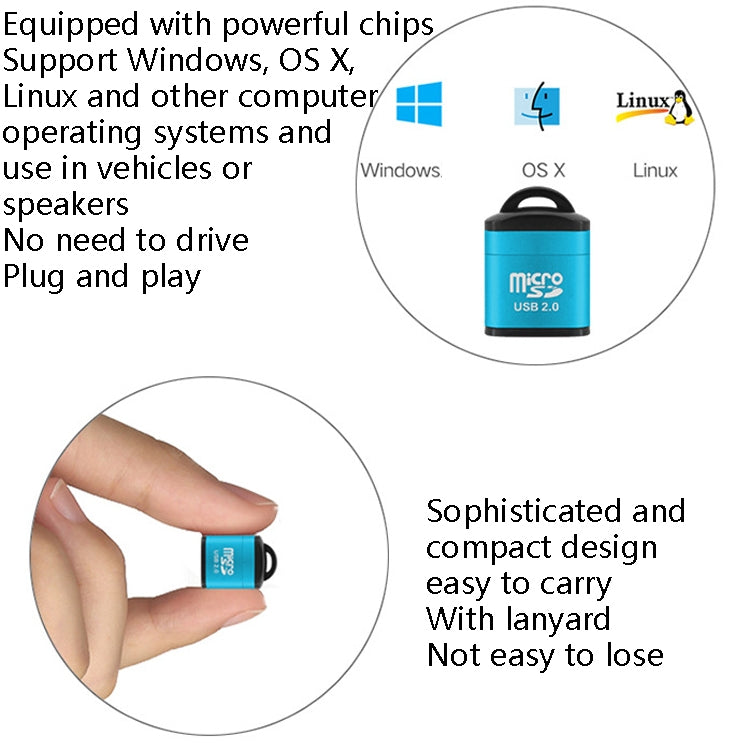 480Mbps Mini Micro SD Card Mobile Phone High-Speed TF Memory Card Reader Computer Car Speaker Card Reader