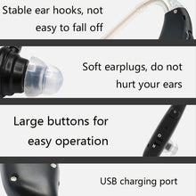 Load image into Gallery viewer, GM-105 Elderly Hearing Aid Sound Amplifier Intelligent Noise Reduction Sound Collector, US Plug(Black), EU Plug(Black)