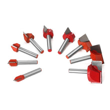 Load image into Gallery viewer, 9 In1 6 Handle Bottom Cleaning Knife Woodworking Slotting Milling Cutter CNC Engraving Machine Tool, 9 In1