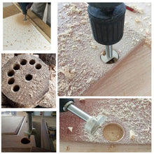 Load image into Gallery viewer, Woodworking Drill Bit Hole Opener Round Lengthened Wooden Door Drill, 15mm, 16mm, 18mm, 20mm, 22mm, 25mm, 28mm, 30mm, 32mm, 35mm, 38mm, 40mm, 45mm, 48mm, 50mm, 53mm, 55mm, 60mm