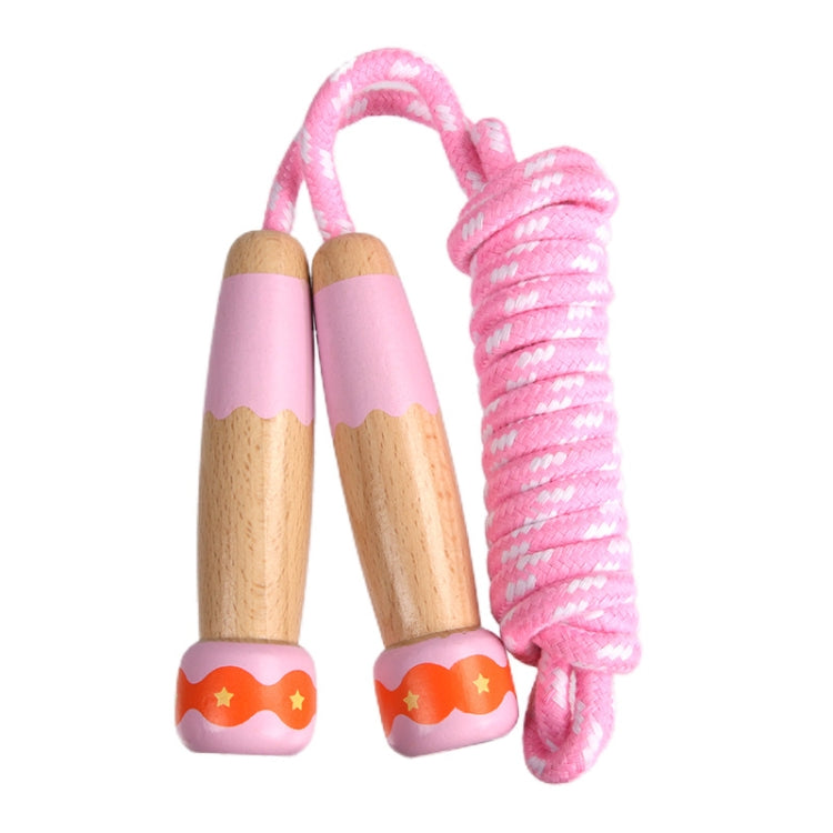 Wooden Children Skipping Rope Kindergarten Pupils Beginners Adjustable Skipping Rope, Length: 2.7m
