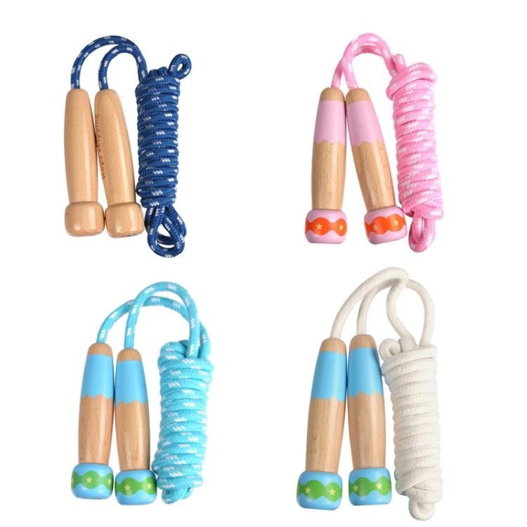 Wooden Children Skipping Rope Kindergarten Pupils Beginners Adjustable Skipping Rope, Length: 2.7m