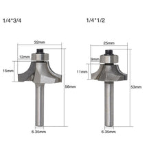 Load image into Gallery viewer, 4 PCS/Set Round Corner Woodworking Cutter Trimming Machine Alloy Cutter Head, 4 PCS/Set Alloy Cutter Head