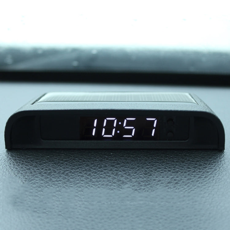 Solar Night Light Car Clock Automotive Electronic Clock Temperature, Time+Date+Week+Temperature