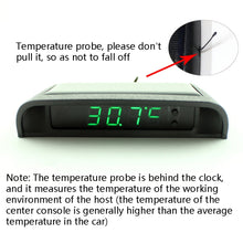 Load image into Gallery viewer, Solar Night Light Car Clock Automotive Electronic Clock Temperature, Time+Date+Week+Temperature