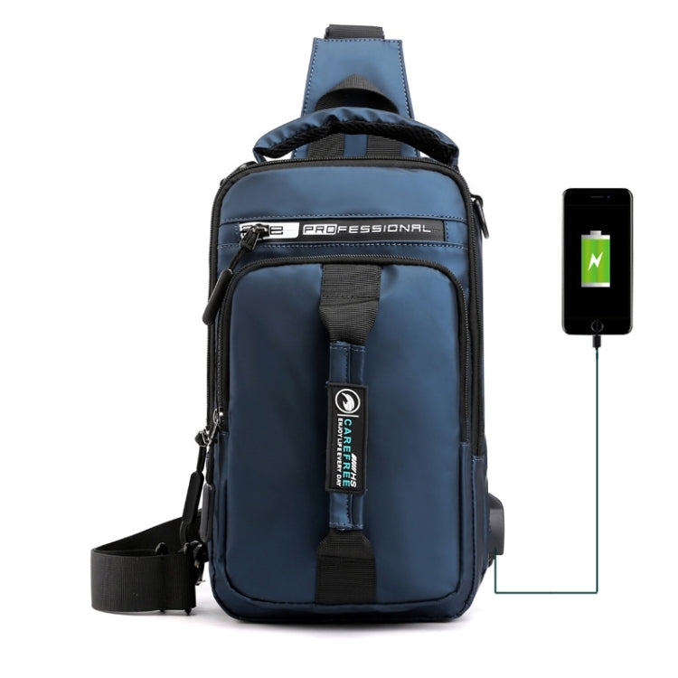 HaoShuai 1100-1 Men Chest Bag Multifunctional Single / Double Shoulder Backpack with External USB Charging Port, 1100-1 Black, 1100-1 Gray, 1100-1 Army Green, 1100-1 Khaki, 1100-1 Dark Blue