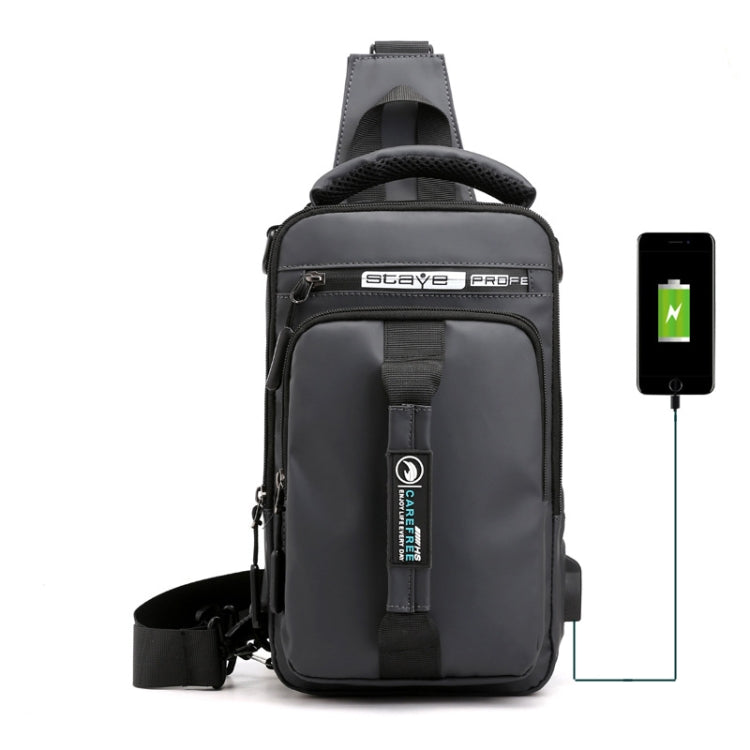 HaoShuai 1100-1 Men Chest Bag Multifunctional Single / Double Shoulder Backpack with External USB Charging Port, 1100-1 Black, 1100-1 Gray, 1100-1 Army Green, 1100-1 Khaki, 1100-1 Dark Blue