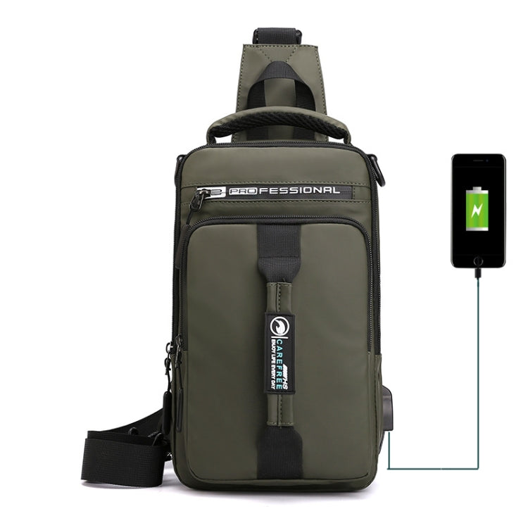 HaoShuai 1100-1 Men Chest Bag Multifunctional Single / Double Shoulder Backpack with External USB Charging Port, 1100-1 Black, 1100-1 Gray, 1100-1 Army Green, 1100-1 Khaki, 1100-1 Dark Blue