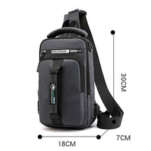 Load image into Gallery viewer, HaoShuai 1100-1 Men Chest Bag Multifunctional Single / Double Shoulder Backpack with External USB Charging Port, 1100-1 Black, 1100-1 Gray, 1100-1 Army Green, 1100-1 Khaki, 1100-1 Dark Blue