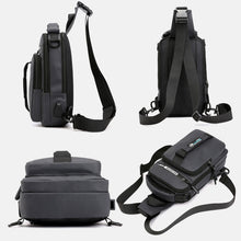 Load image into Gallery viewer, HaoShuai 1100-1 Men Chest Bag Multifunctional Single / Double Shoulder Backpack with External USB Charging Port, 1100-1 Black, 1100-1 Gray, 1100-1 Army Green, 1100-1 Khaki, 1100-1 Dark Blue