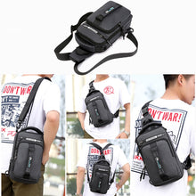 Load image into Gallery viewer, HaoShuai 1100-1 Men Chest Bag Multifunctional Single / Double Shoulder Backpack with External USB Charging Port, 1100-1 Black, 1100-1 Gray, 1100-1 Army Green, 1100-1 Khaki, 1100-1 Dark Blue