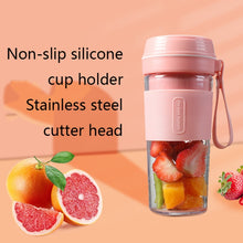 Load image into Gallery viewer, FS1300 Mini Juicer Home Portable Cooking Machine Student Juice Cup Juicer, Gem Blue Double Blade, Cherry Blossom Double Blade, Gem Blue Four Blade, Cherry Blossom Four  Blade