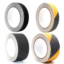 Load image into Gallery viewer, Sands Anti-Slip Tape Ground Sticking Line Wear-Resistant Stair Step Warning Tape, Black 2.5cm x 5m, Black Yellow 2.5cm x 5m, Black 5cm x 5m, Black Yellow 5cm x 5m