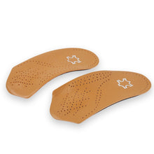 Load image into Gallery viewer, Cow Leather Arch Half Insole Flat Arch Support O-Leg Corrective Insole,Size: 35/36, 35/36, 37/38, 39/40, 41/42, 43/44, 45/46