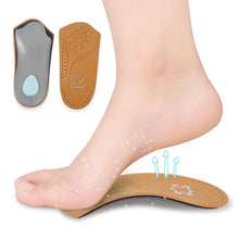 Load image into Gallery viewer, Cow Leather Arch Half Insole Flat Arch Support O-Leg Corrective Insole,Size: 35/36, 35/36, 37/38, 39/40, 41/42, 43/44, 45/46