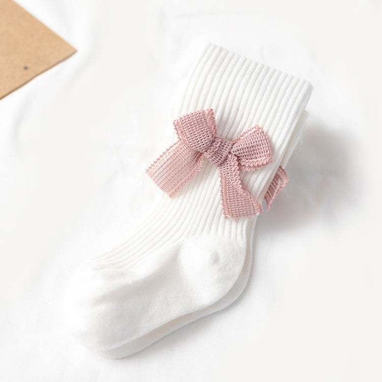 Spring And Autumn Girl Tights Bow Baby Knit Pantyhose Size:, S 0-1 Years Old, M 1-2 Years Old, L 2-4 Years Old