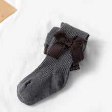 Load image into Gallery viewer, Spring And Autumn Girl Tights Bow Baby Knit Pantyhose Size: