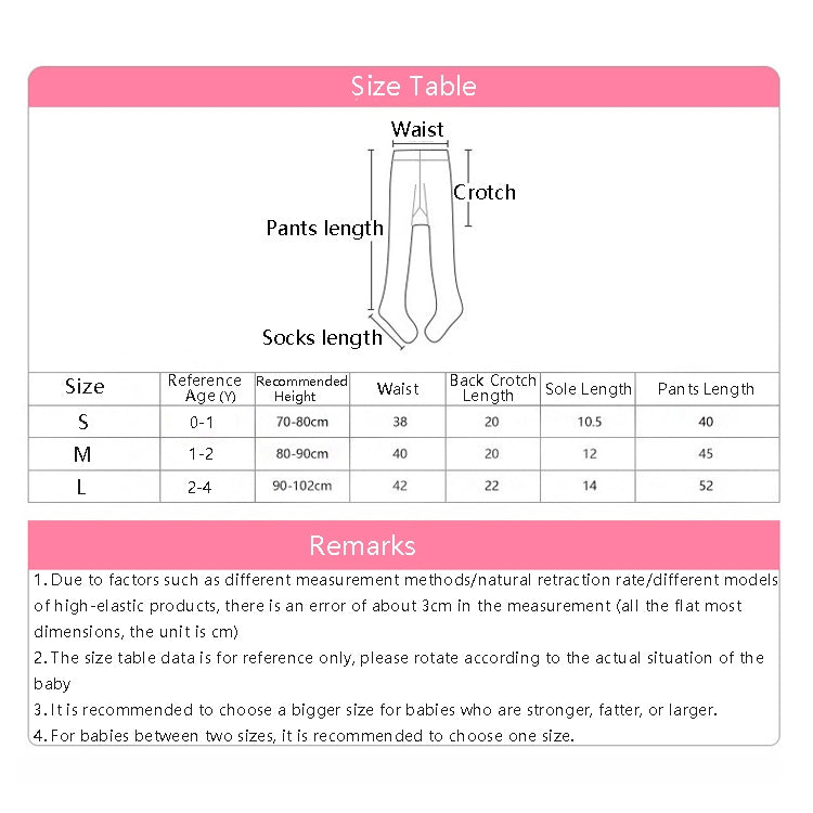 Spring And Autumn Girl Tights Bow Baby Knit Pantyhose Size: