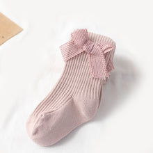 Load image into Gallery viewer, Spring And Autumn Girl Tights Bow Baby Knit Pantyhose Size: