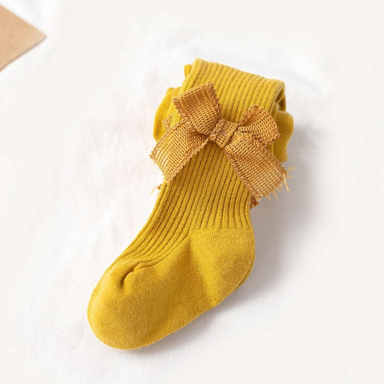 Spring And Autumn Girl Tights Bow Baby Knit Pantyhose Size:, S 0-1 Years Old, M 1-2 Years Old, L 2-4 Years Old