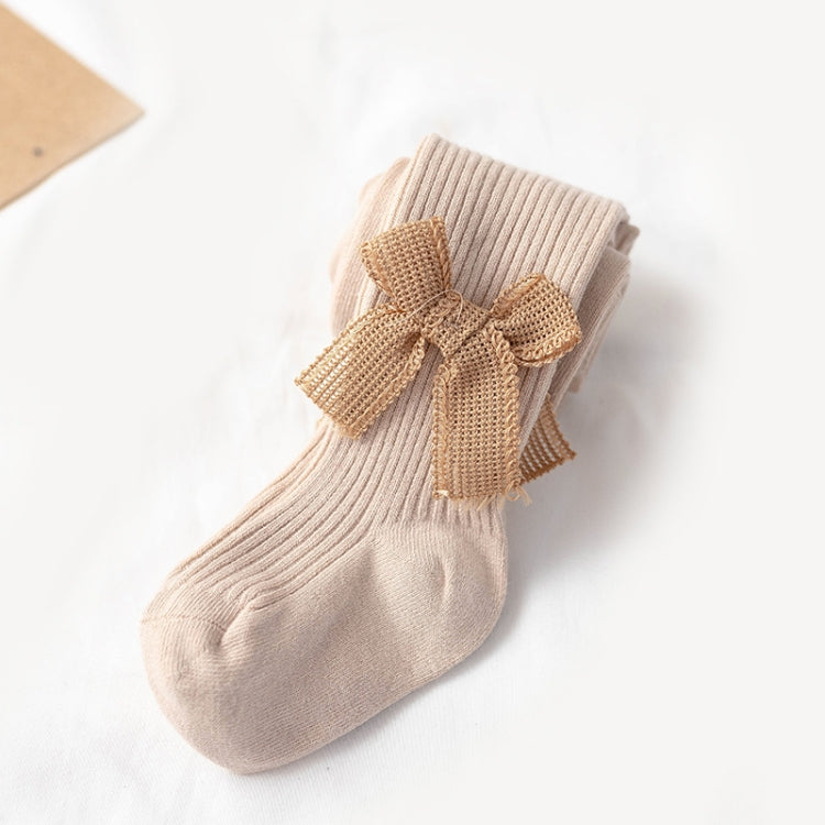Spring And Autumn Girl Tights Bow Baby Knit Pantyhose Size:, S 0-1 Years Old, M 1-2 Years Old, L 2-4 Years Old