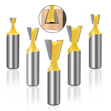 Load image into Gallery viewer, 1/2 Handle Dovetail Cutter Wood Engraving Small Milling Cutter, Specification:, 1/2x1/4mm, 1/2x3/8mm, 1/2x1/2mm, 5 PCS/Set, 1/2x5/8mm, 1/2x3/4mm