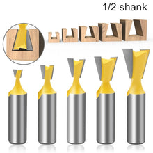 Load image into Gallery viewer, 1/2 Handle Dovetail Cutter Wood Engraving Small Milling Cutter, Specification:, 1/2x1/4mm, 1/2x3/8mm, 1/2x1/2mm, 5 PCS/Set, 1/2x5/8mm, 1/2x3/4mm