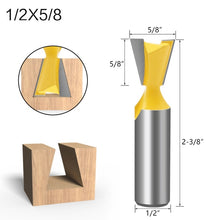 Load image into Gallery viewer, 1/2 Handle Dovetail Cutter Wood Engraving Small Milling Cutter, Specification:, 1/2x5/8mm, 1/2x3/4mm, 1/2x1/4mm, 1/2x3/8mm, 1/2x1/2mm, 5 PCS/Set