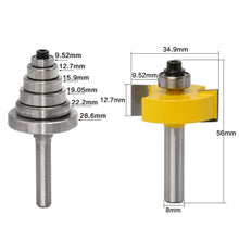 Load image into Gallery viewer, 7 Bearing Slot Cutters 8 Handle Adjustable Woodworking Milling Cutters, 7 Bearing Slot Cutters