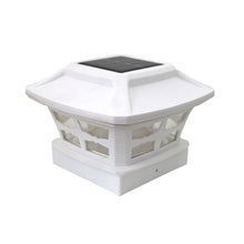 Load image into Gallery viewer, 4 inch Outdoor Solar Column Lamp White + Warm White Light Garden Lamp, Black, White