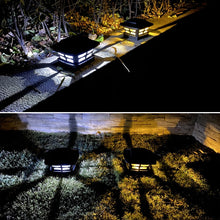 Load image into Gallery viewer, 4 inch Outdoor Solar Column Lamp White + Warm White Light Garden Lamp, Black, White